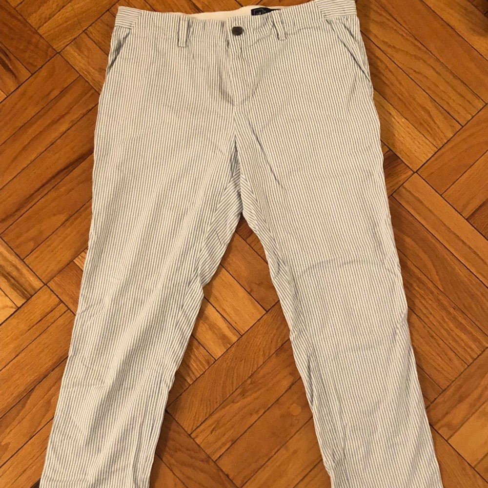 Gap blue and white striped pants, size 8